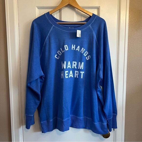 Maurice’s Blue Cold Hands Warm Heart Sweatshirt NWT - Picture 2 of 8
